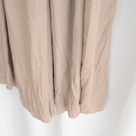 NWT Uniqlo Women's Beige Pleated Wide Leg Pull On Pants Sz L - Picture 6 of 7